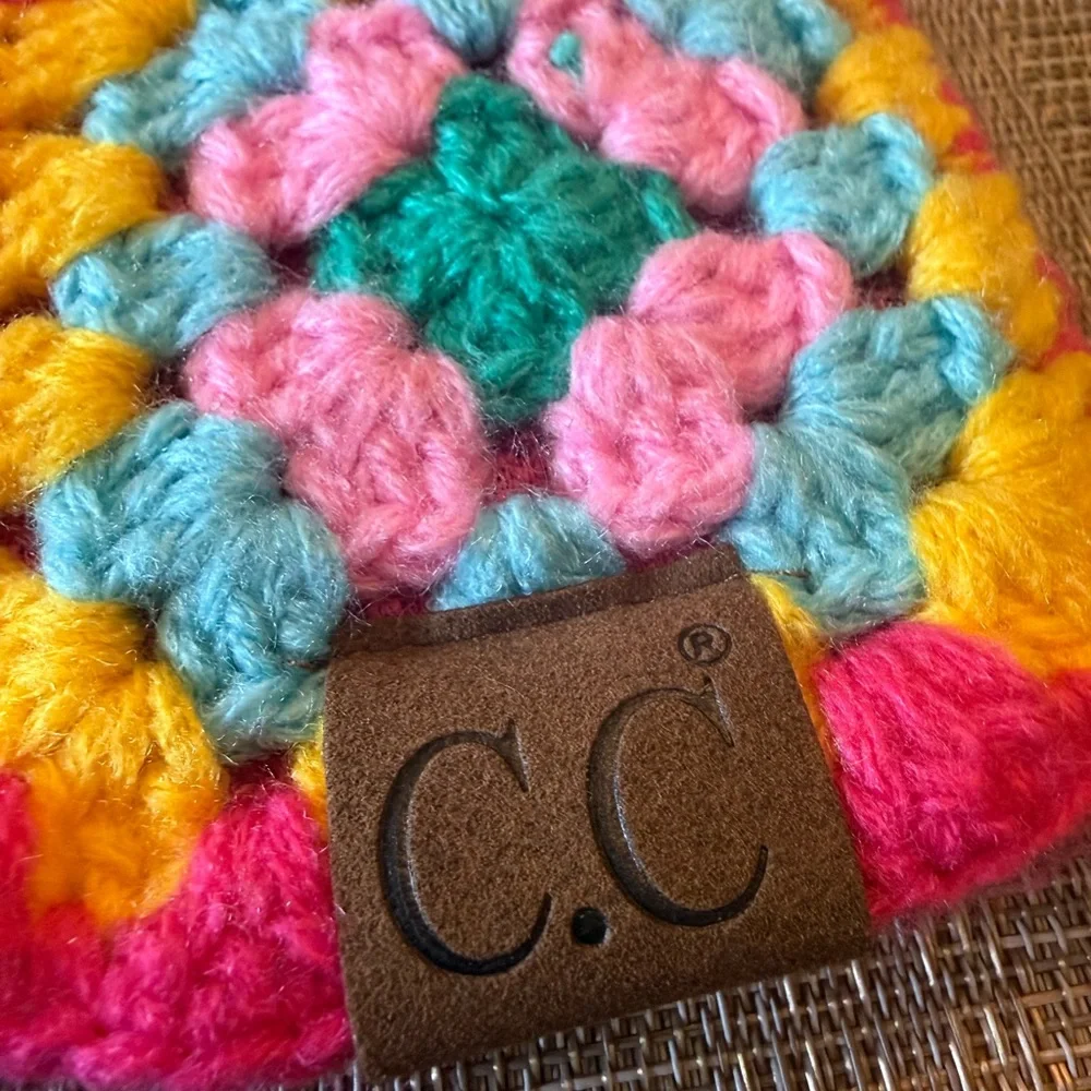 C.C Multicolor Crochet Granny Square head wrap - Picture 2 of 4